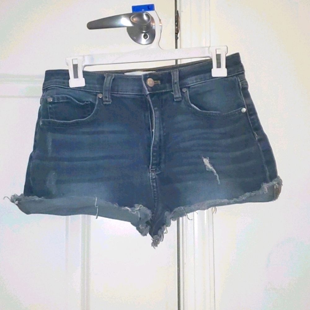Pink denim shorts
